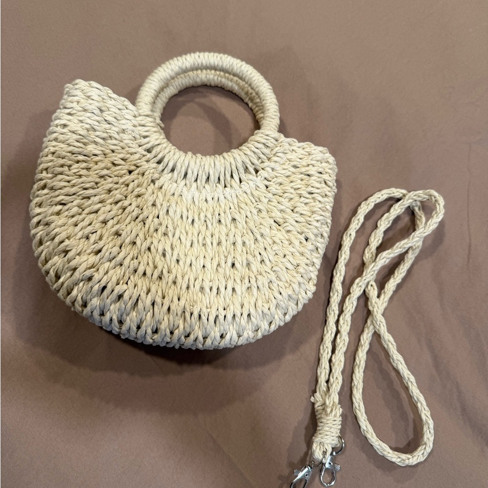 Chic Cream Woven Mini Bag